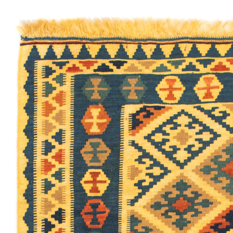 Tapis Kelim - Oriental carré  - 102 x 95 cm - jaune