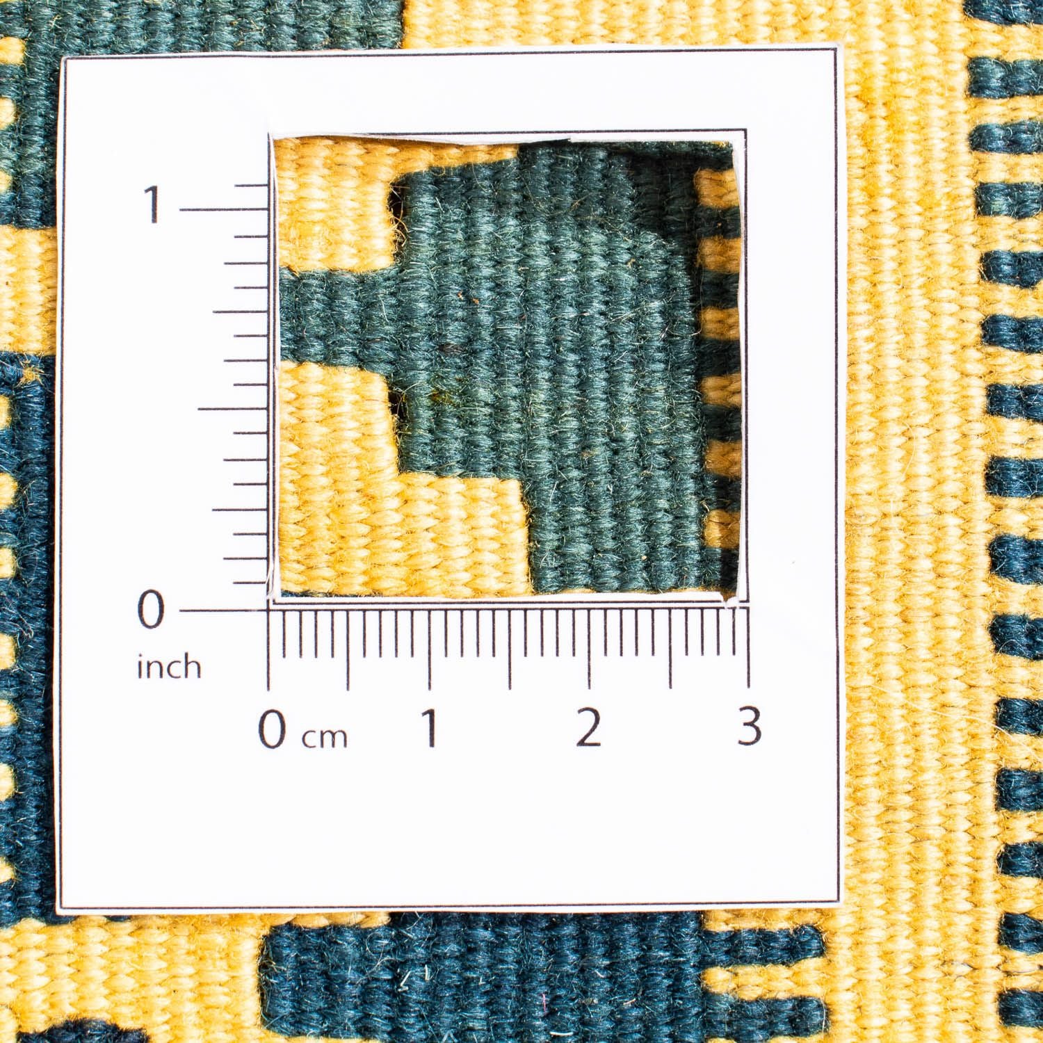 Tapis Kelim - Oriental carré  - 102 x 95 cm - jaune
