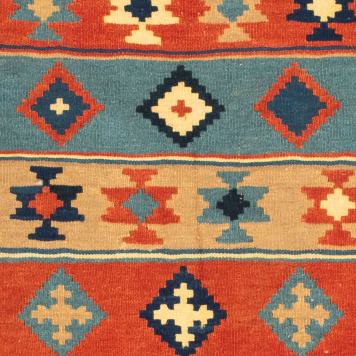 Tapis Kelim - Oriental carré  - 100 x 91 cm - multicolore