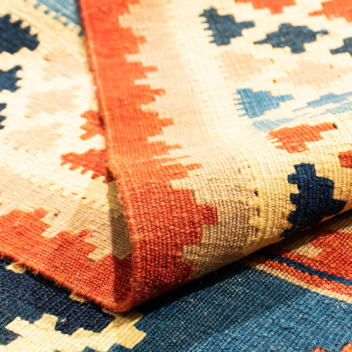 Tapis Kelim - Oriental carré  - 100 x 91 cm - multicolore