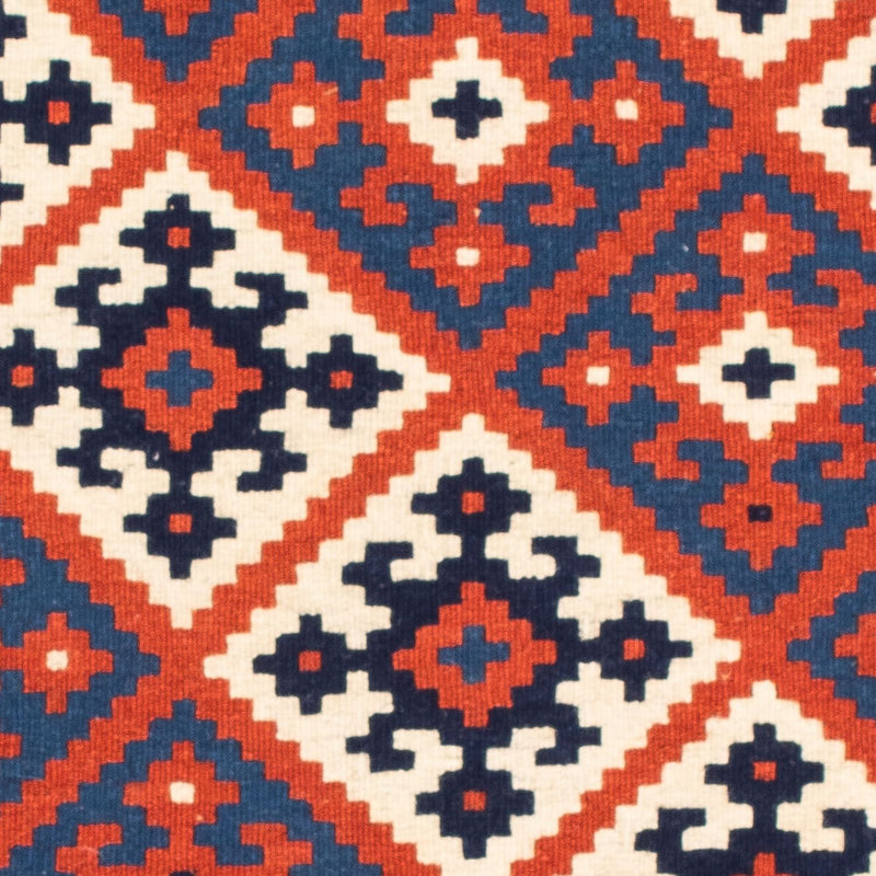 Tapis Kelim - Oriental carré  - 103 x 101 cm - rouge foncé
