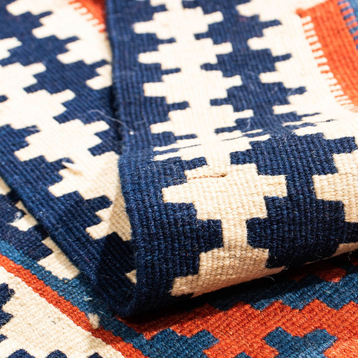 Tapis Kelim - Oriental carré  - 103 x 101 cm - rouge foncé