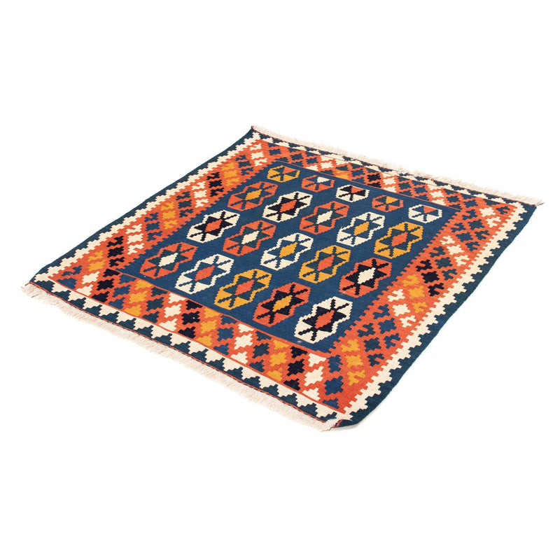 Tapis Kelim - Oriental carré  - 100 x 96 cm - bleu foncé