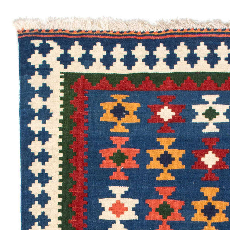 Tapis Kelim - Oriental carré  - 104 x 100 cm - bleu foncé