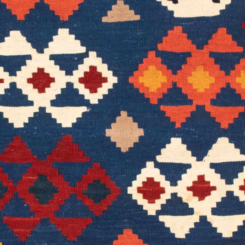 Tapis Kelim - Oriental carré  - 104 x 102 cm - bleu foncé