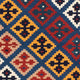 Tapis Kelim - Oriental carré  - 104 x 103 cm - bleu foncé