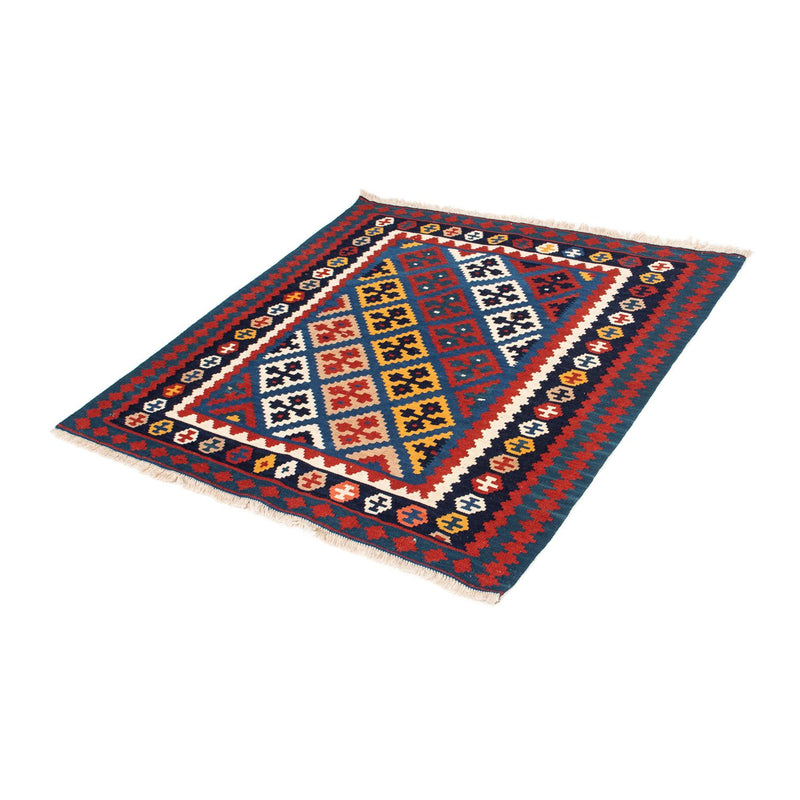 Tapis Kelim - Oriental carré  - 104 x 103 cm - bleu foncé