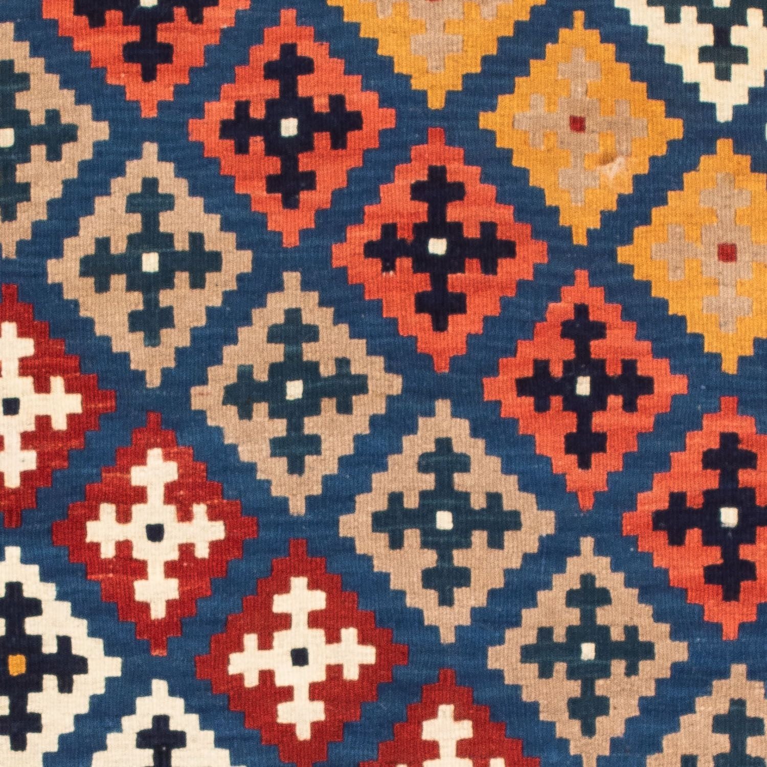 Tapis Kelim - Oriental carré  - 103 x 97 cm - bleu foncé