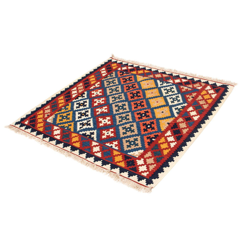 Tapis Kelim - Oriental carré  - 103 x 97 cm - bleu foncé