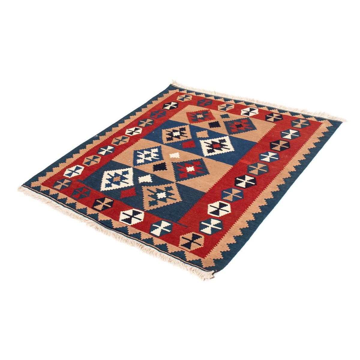 Tapis Kelim - Oriental carré  - 100 x 97 cm - multicolore