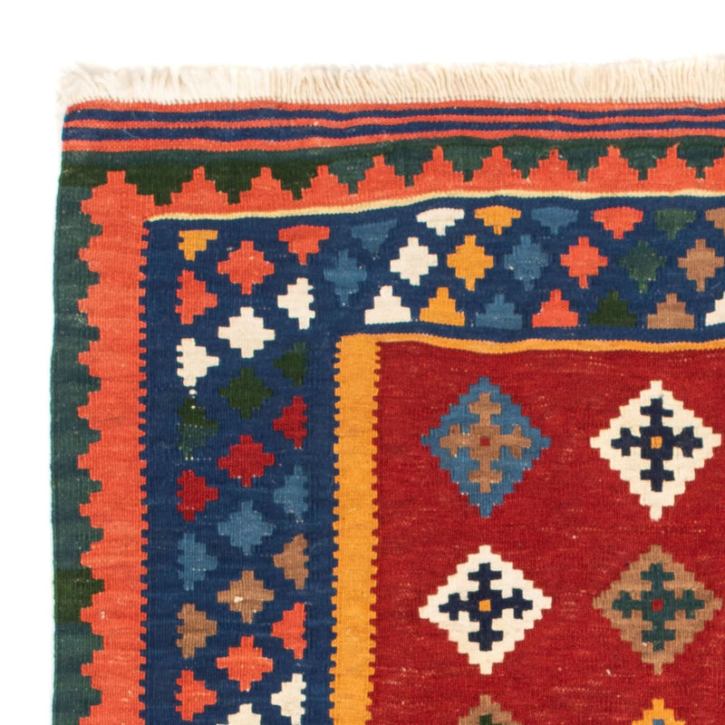 Tapis Kelim - Oriental carré  - 104 x 101 cm - rouge foncé