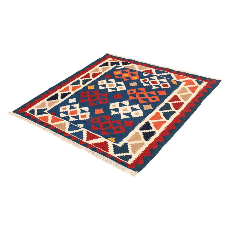 Tapis Kelim - Oriental carré  - 103 x 100 cm - bleu foncé