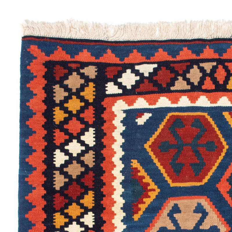 Tapis Kelim - Oriental carré  - 102 x 100 cm - bleu