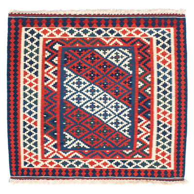 Tapis Kelim - Oriental carré  - 100 x 95 cm - bleu foncé