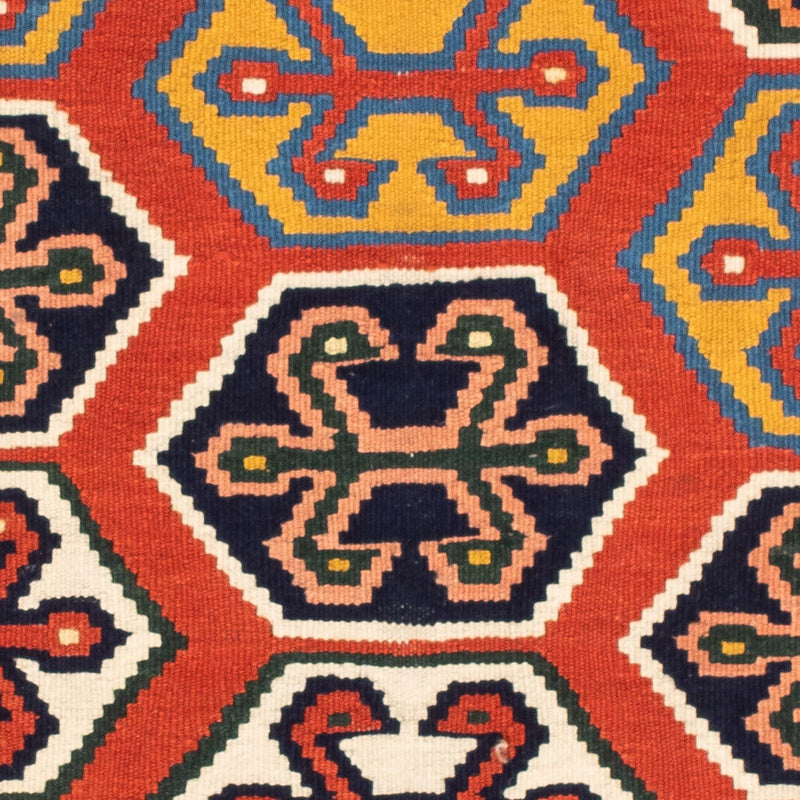 Tapis Kelim - Oriental carré  - 105 x 103 cm - rouge