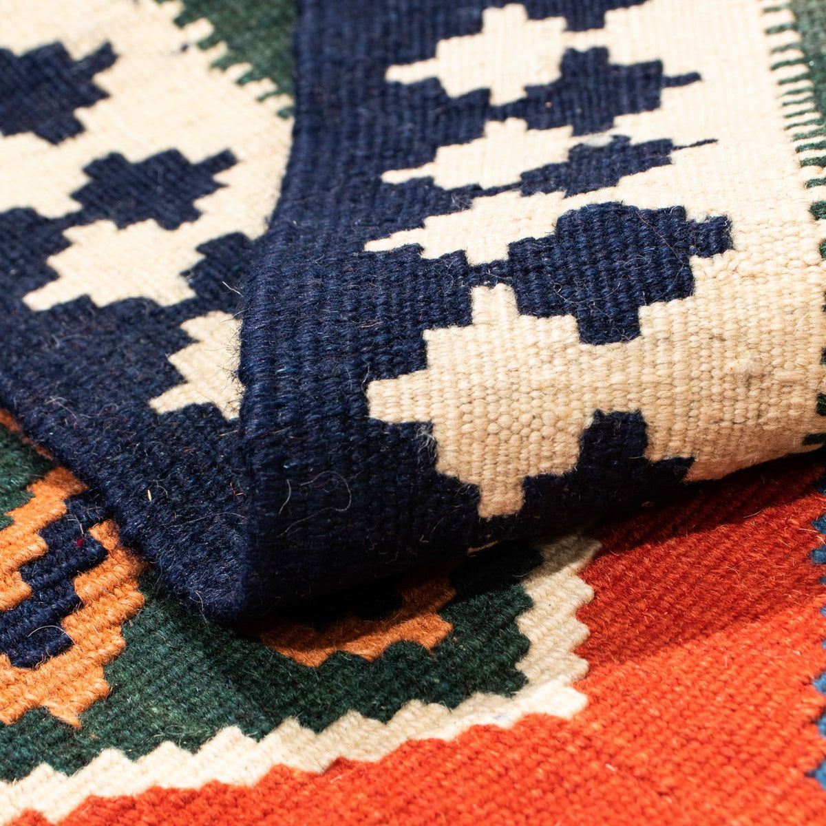 Tapis Kelim - Oriental carré  - 105 x 103 cm - rouge