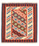 Tapis Kelim - Oriental carré  - 107 x 100 cm - rouge foncé