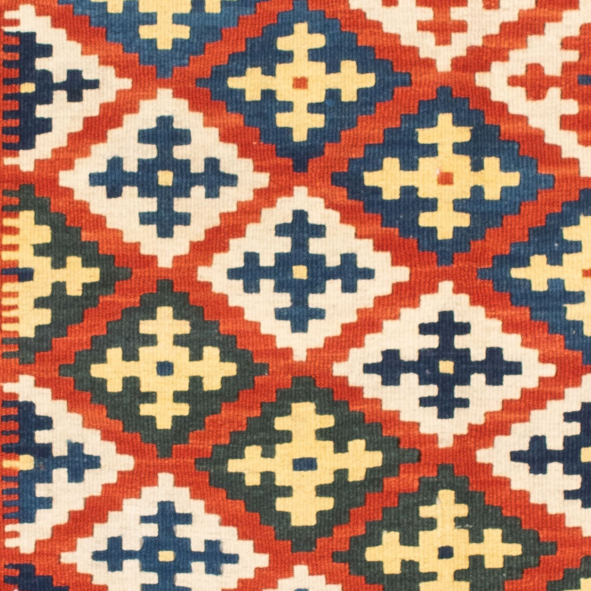 Tapis Kelim - Oriental carré  - 107 x 100 cm - rouge foncé