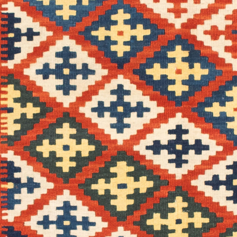 Tapis Kelim - Oriental carré  - 107 x 100 cm - rouge foncé