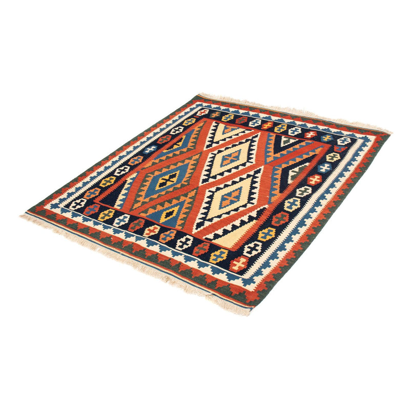 Tapis Kelim - Oriental carré  - 114 x 102 cm - rouge
