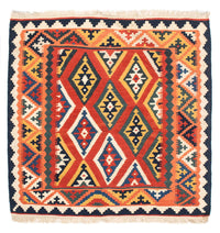 Tapis Kelim - Oriental carré  - 108 x 104 cm - orange