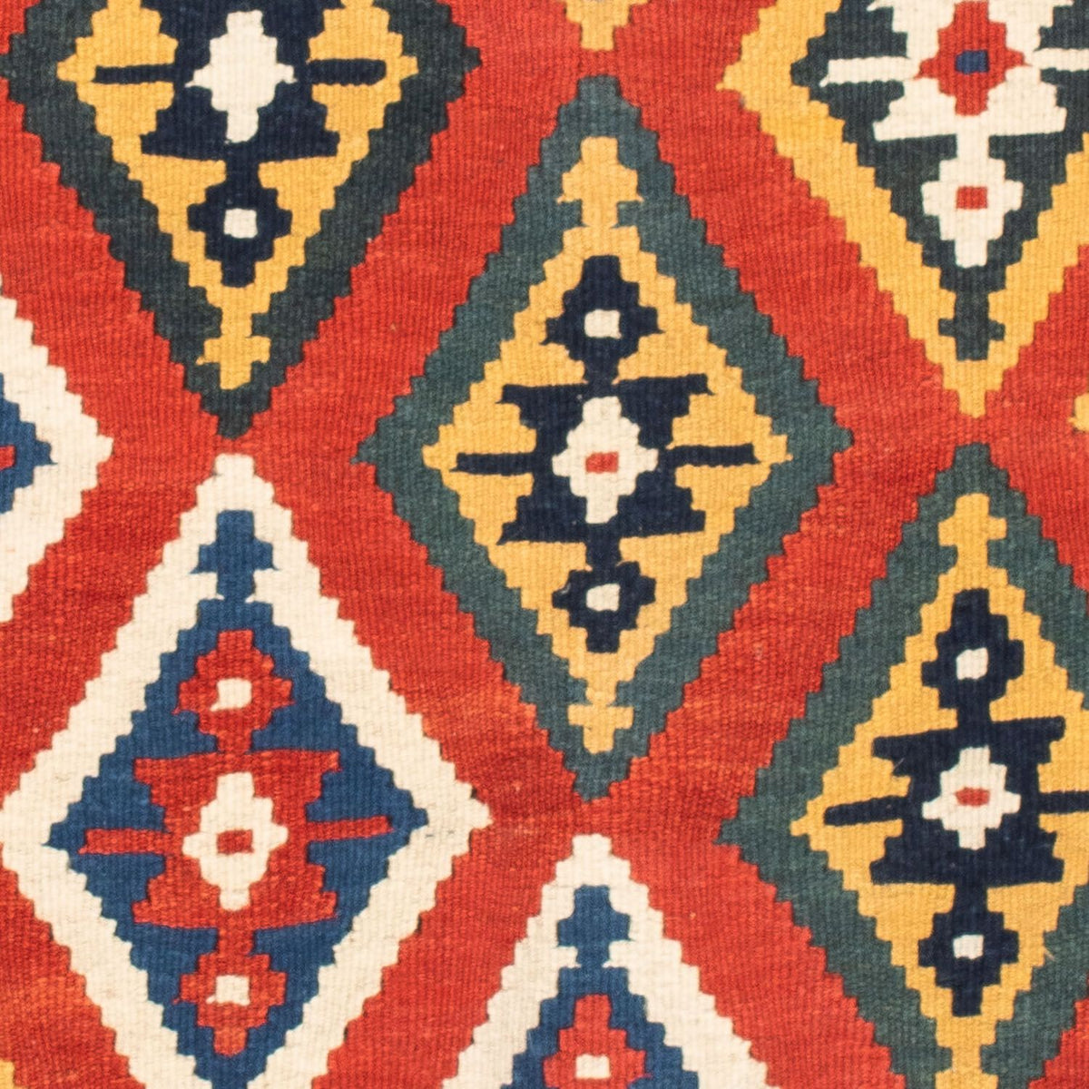 Tapis Kelim - Oriental carré  - 108 x 104 cm - orange