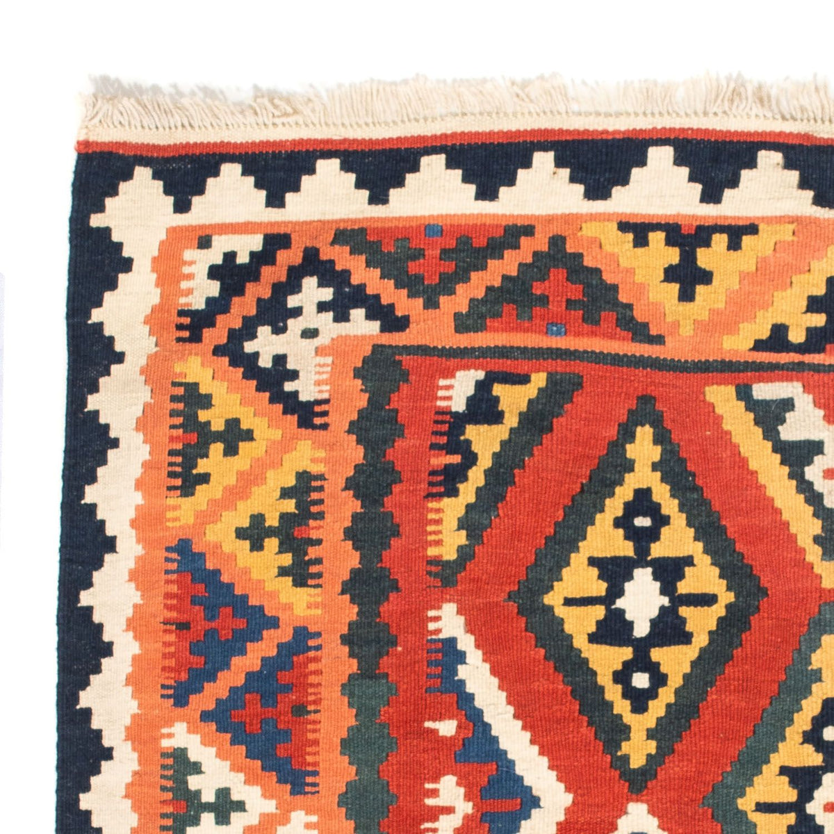Tapis Kelim - Oriental carré  - 108 x 104 cm - orange