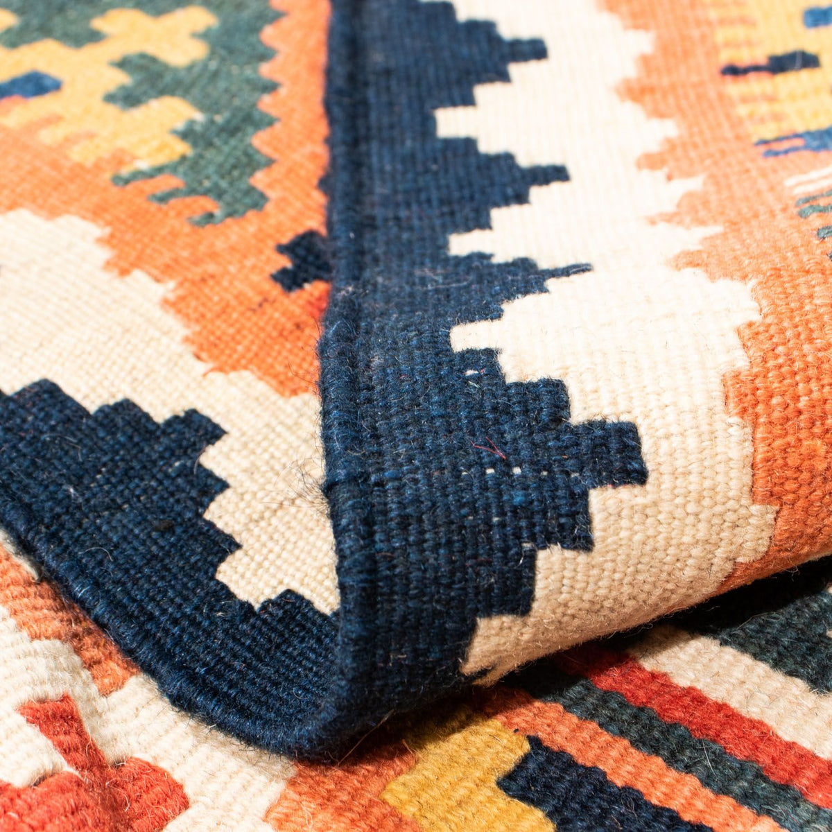 Tapis Kelim - Oriental carré  - 108 x 104 cm - orange