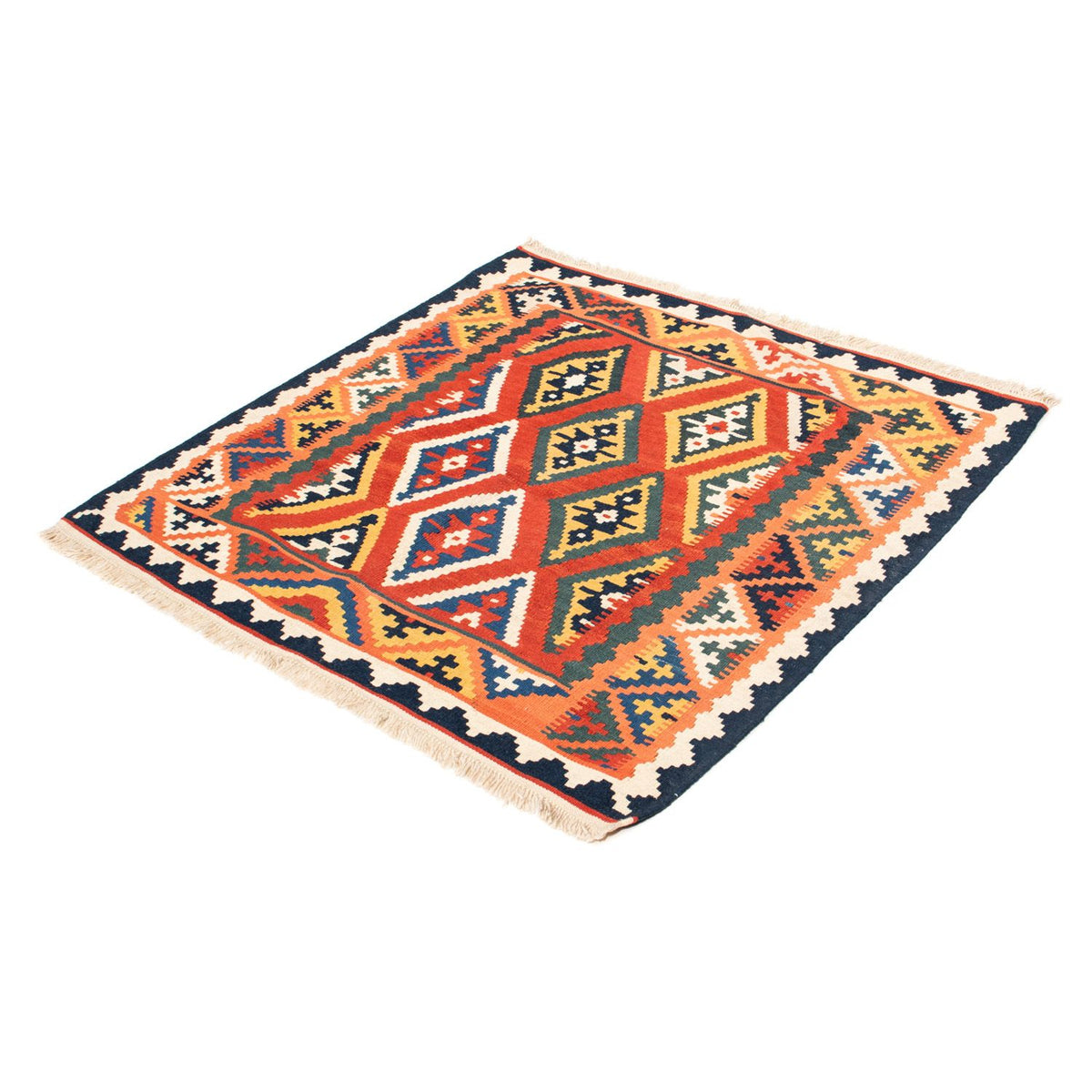 Tapis Kelim - Oriental carré  - 108 x 104 cm - orange