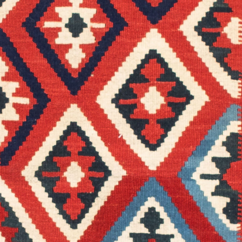 Tapis Kelim - Oriental carré  - 104 x 102 cm - rouge foncé