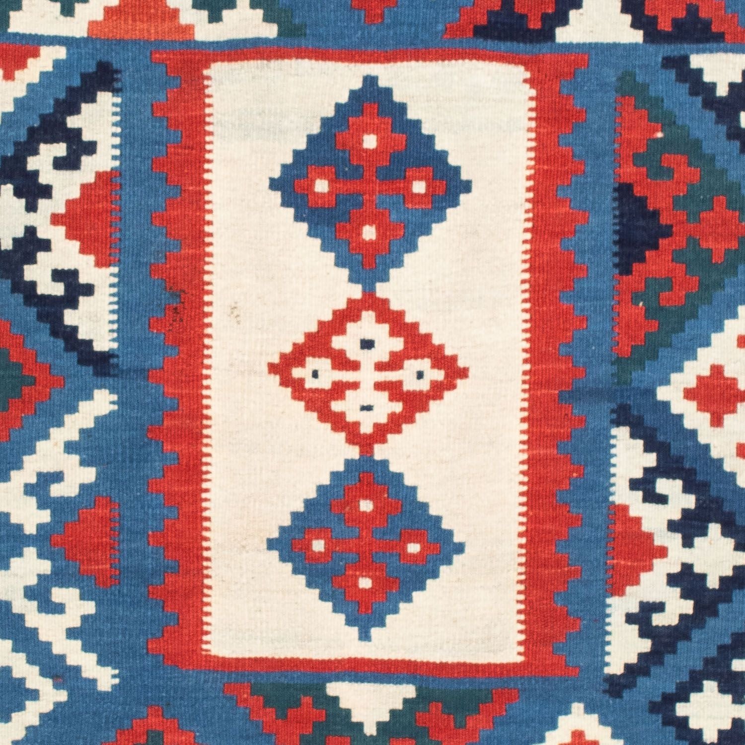 Tapis Kelim - Oriental carré  - 104 x 103 cm - bleu foncé