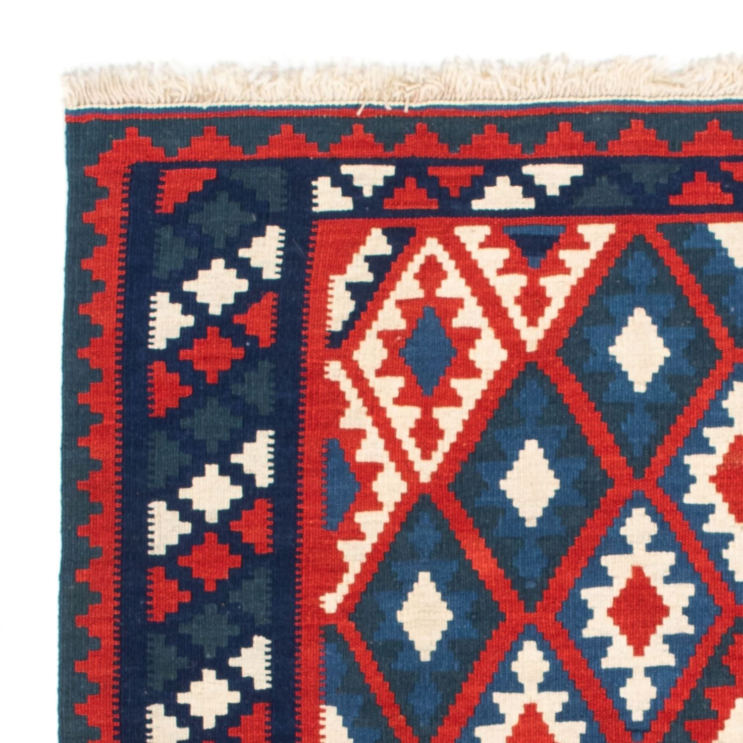 Tapis Kelim - Oriental carré  - 102 x 94 cm - rouge foncé