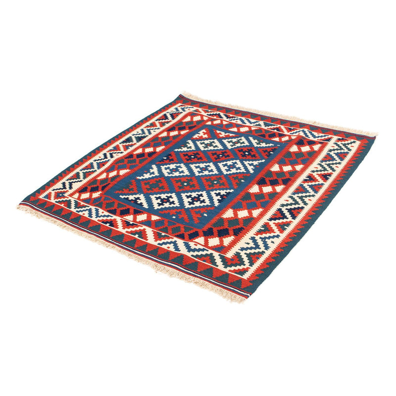 Tapis Kelim - Oriental carré  - 106 x 103 cm - bleu foncé