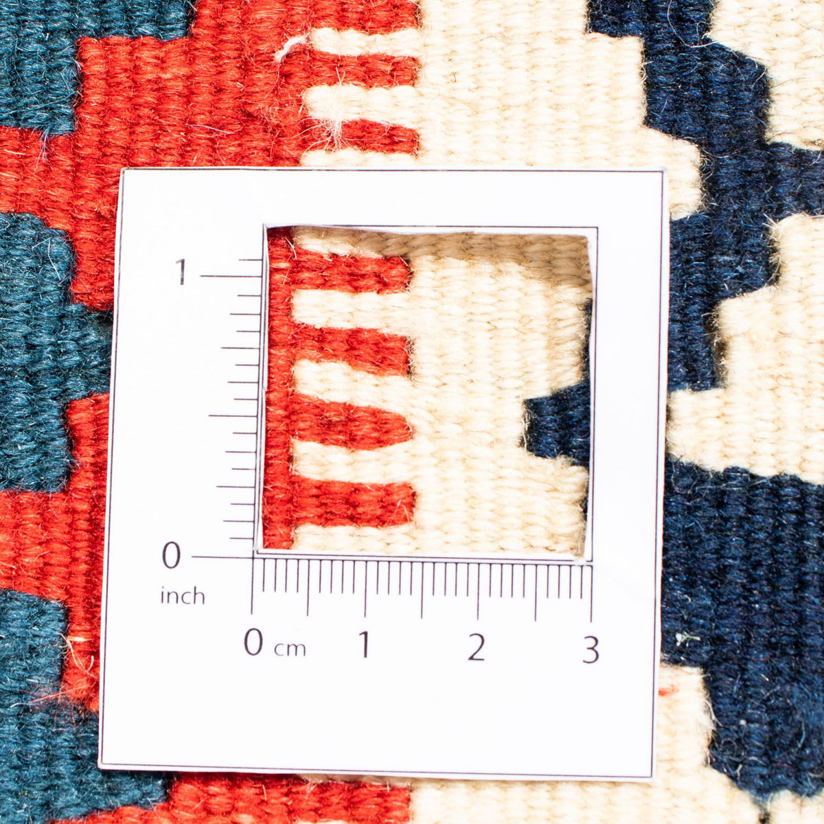 Tapis Kelim - Oriental carré  - 125 x 110 cm - bleu