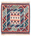 Tapis Kelim - Oriental carré  - 117 x 102 cm - bleu foncé