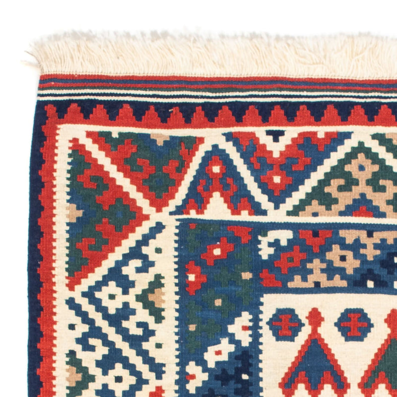 Tapis Kelim - Oriental carré  - 117 x 102 cm - bleu foncé
