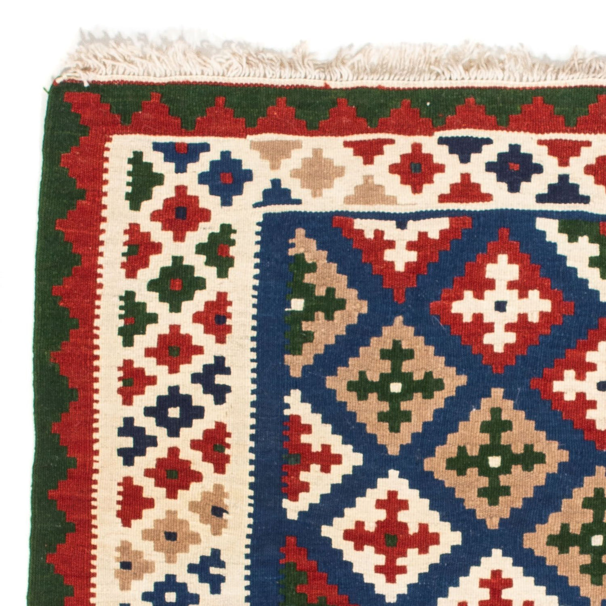 Tapis Kelim - Oriental carré  - 103 x 100 cm - bleu foncé