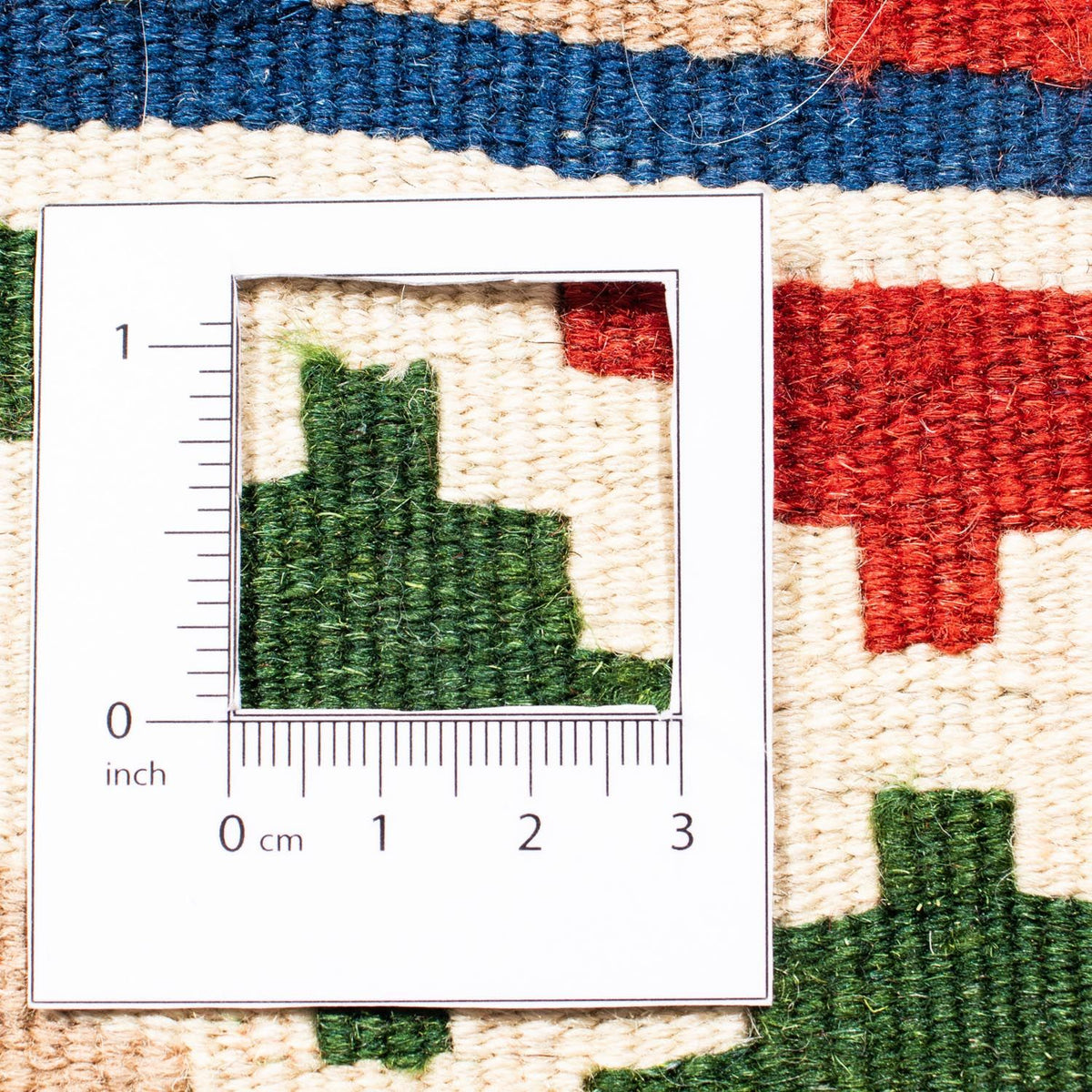 Tapis Kelim - Oriental carré  - 103 x 100 cm - bleu foncé