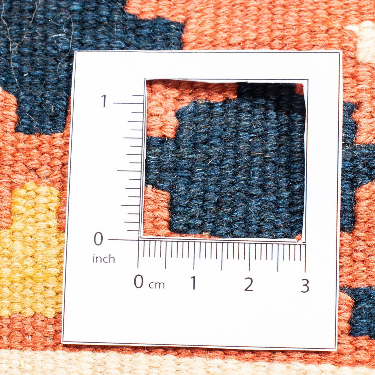 Tapis Kelim - Oriental carré  - 102 x 101 cm - orange