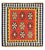 Tapis Kelim - Oriental carré  - 105 x 100 cm - rouge foncé