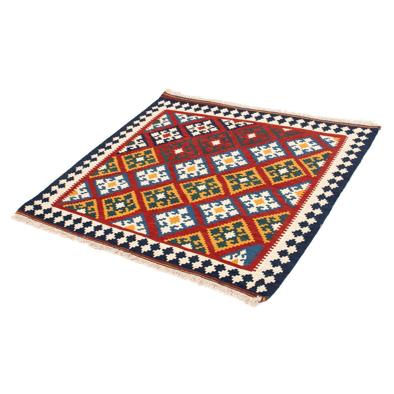 Tapis Kelim - Oriental carré  - 100 x 97 cm - rouge foncé