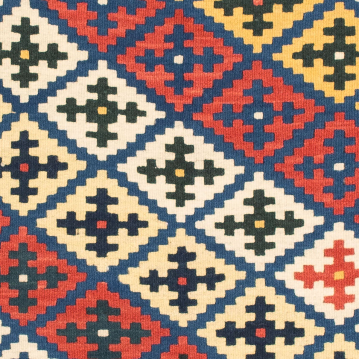 Tapis Kelim - Oriental carré  - 104 x 102 cm - bleu