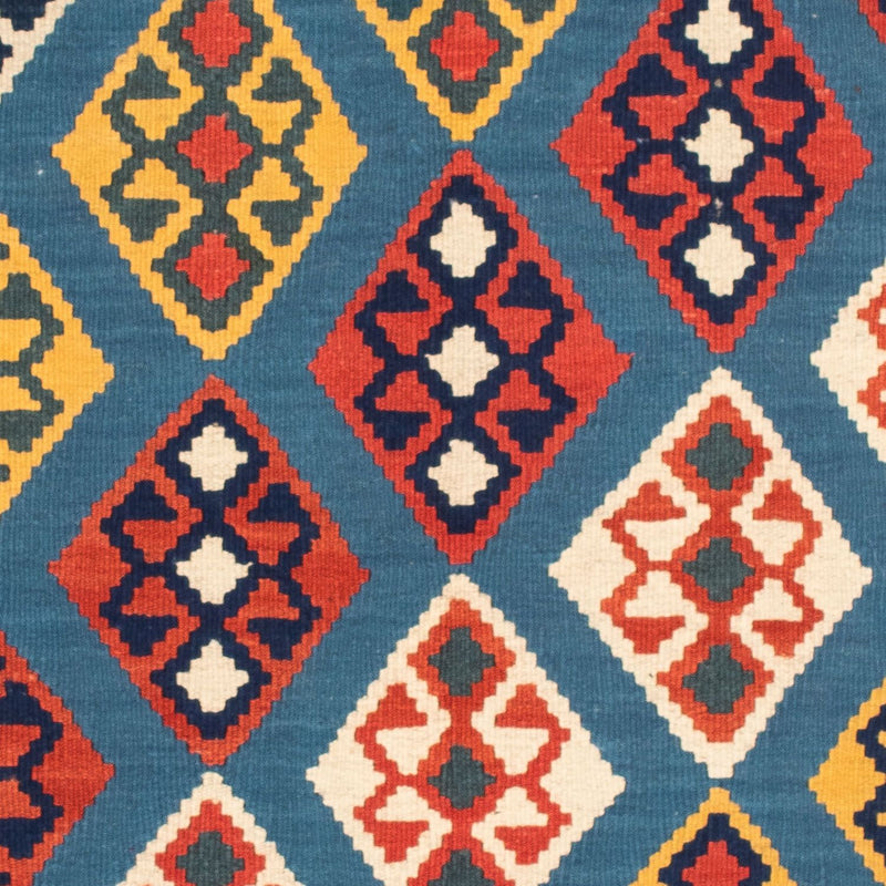 Tapis Kelim - Oriental carré  - 101 x 99 cm - bleu foncé
