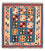 Tapis Kelim - Oriental carré  - 107 x 101 cm - bleu de mer