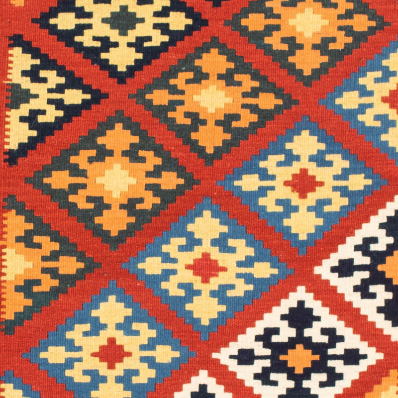 Tapis Kelim - Oriental carré  - 101 x 93 cm - rouge foncé