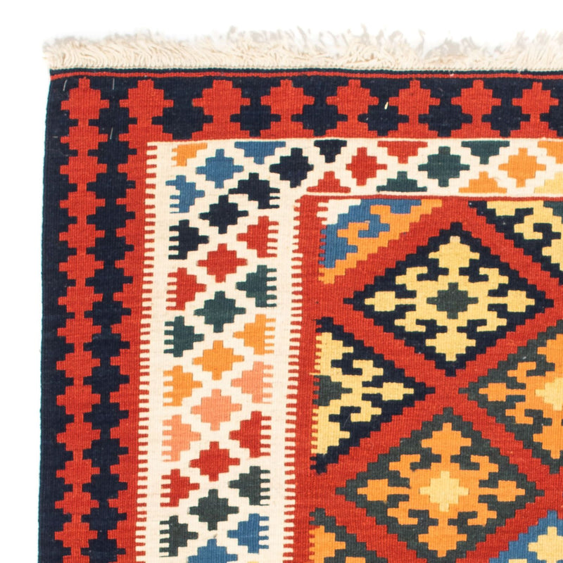 Tapis Kelim - Oriental carré  - 101 x 93 cm - rouge foncé
