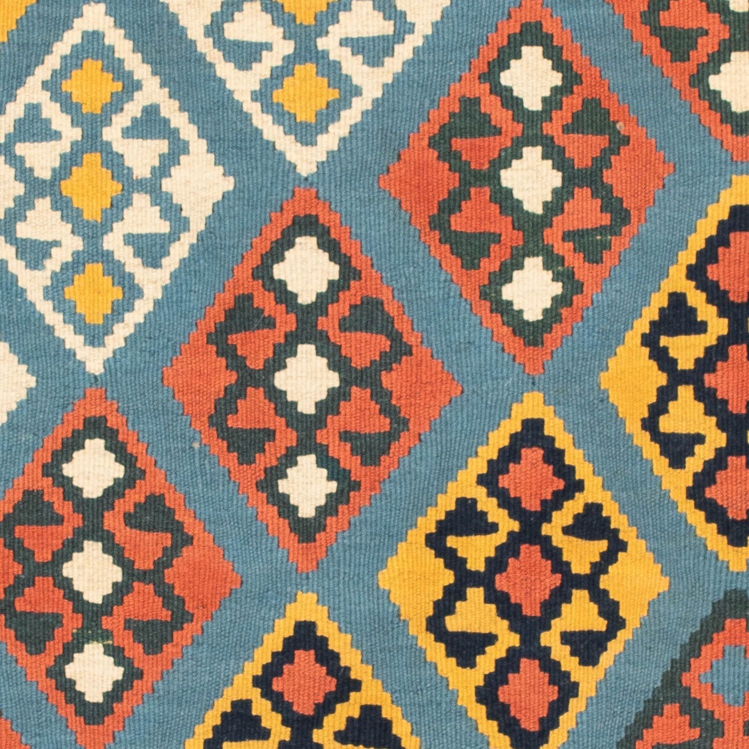 Tapis Kelim - Oriental carré  - 100 x 98 cm - bleu clair