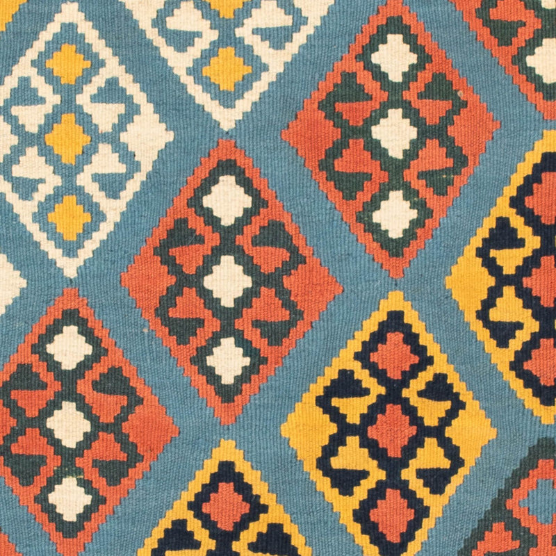 Tapis Kelim - Oriental carré  - 100 x 98 cm - bleu clair