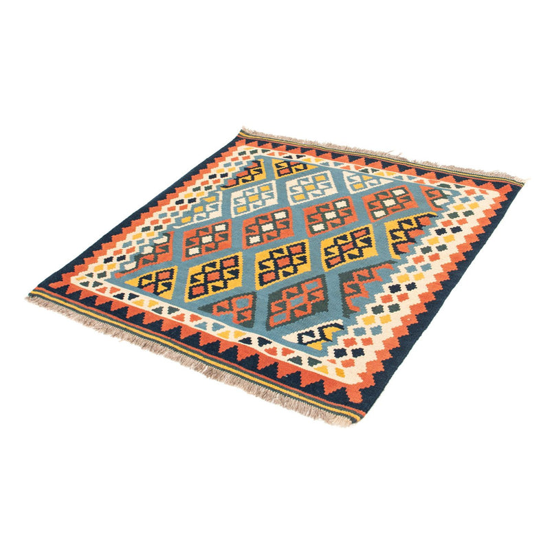 Tapis Kelim - Oriental carré  - 100 x 98 cm - bleu clair