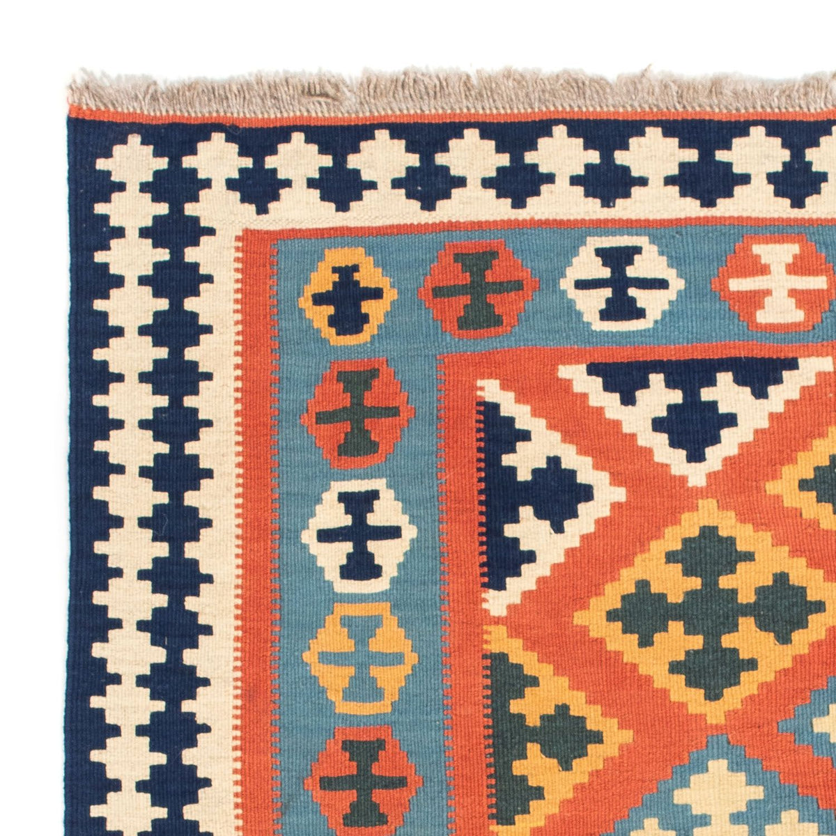 Tapis Kelim - Oriental carré  - 106 x 106 cm - orange